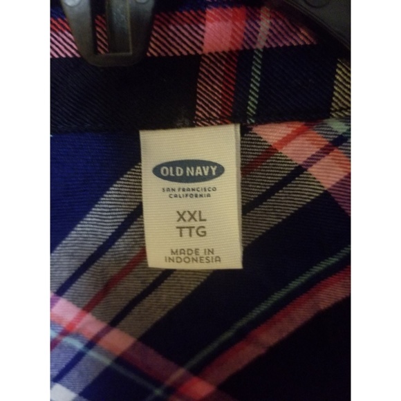 HP ❤ NWT XXL Old Navy Button Down Plaid Blouse - Picture 3 of 4